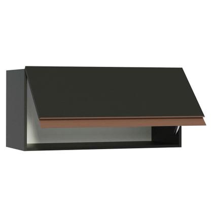 Imagem de Armário de Cozinha Aéreo 70 cm 1 Porta Preto Reims Madesa