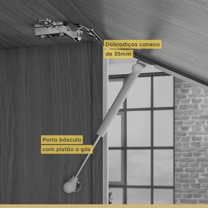 Imagem de Armário De Cozinha Aéreo 80Cm 1 Porta Basculante Burguesa Premuim 100% Mdf