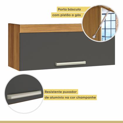 Imagem de Armário De Cozinha Aéreo 80Cm 1 Porta Basculante Burguesa Premuim 100% Mdf