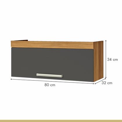 Imagem de Armário De Cozinha Aéreo 80Cm 1 Porta Basculante Burguesa Premuim 100% Mdf