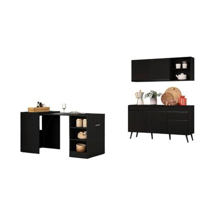 Imagem de Armário de Cozinha Aéreo com Balcão para Pia e Mesa Dobrável Multimóveis MP2256