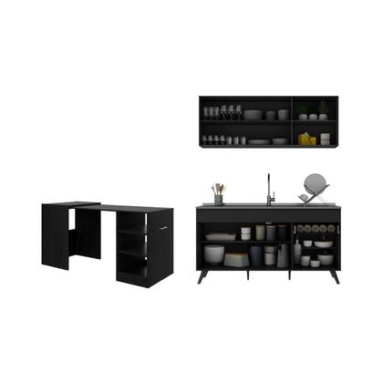 Imagem de Armário de Cozinha Aéreo com Balcão para Pia e Mesa Dobrável Multimóveis MP2256