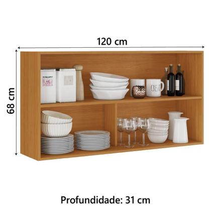 Imagem de Armário De Cozinha Aéreo Duplo Com Vidro Suspenso Itatiaia