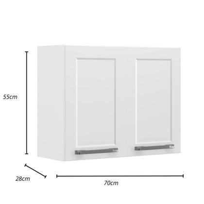 Imagem de Armário de Cozinha Aéreo Itatiaia Aço 2 Portas Florença Branco Neve