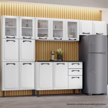 Imagem de Armário de Cozinha Aéreo Itatiaia Aço 2 Portas Geladeira New Premium Branco Neve