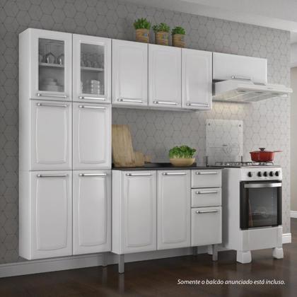 Imagem de Armário de Cozinha Aéreo Itatiaia Aço 3 Portas Luce Ip3-105 Branco Neve