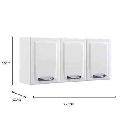 Imagem de Armário de Cozinha Aéreo Itatiaia Aço 3 Portas New Premium Branco Neve