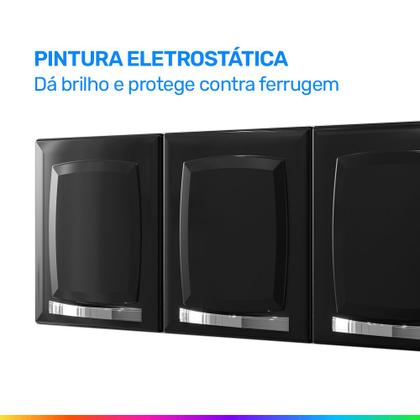 Imagem de Armário de Cozinha Aéreo Itatiaia Aço 3 Portas Rose Preto