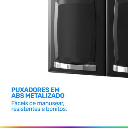 Imagem de Armário de Cozinha Aéreo Itatiaia Aço 3 Portas Rose Preto