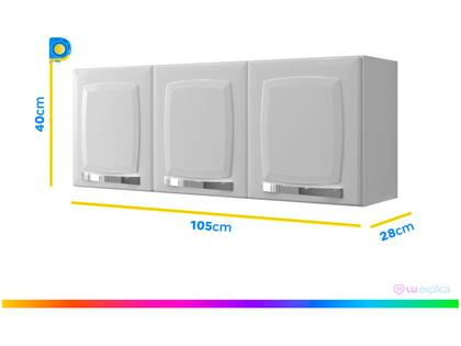 Imagem de Armário de Cozinha Aéreo Itatiaia Rose ARM-105 3 Portas 105x40cm