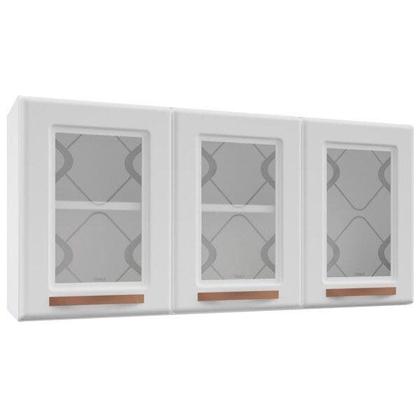 Imagem de Armário de Cozinha Aéreo Triplo em Aço 3 Portas de Vidro Mirage New