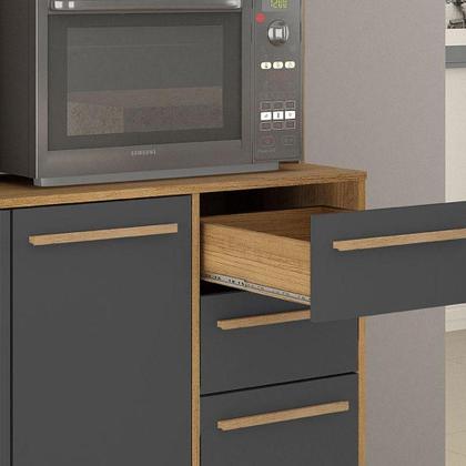 Imagem de Armário De Cozinha Ambiente ágata Cinamomo Grafite - Valdemóveis