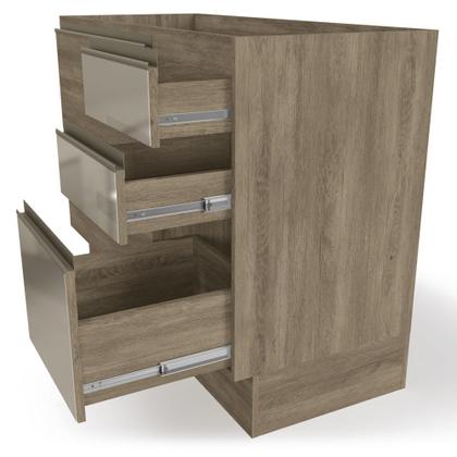 Imagem de Armário de Cozinha Balcão de Pia 1,20m 1 porta 4 Gavetas com Vidro G747 Maxxi Nogal Kappesberg