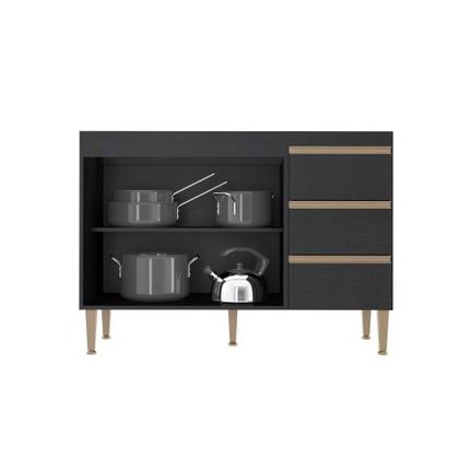 Imagem de Armário de Cozinha Balcão para Pia 1,20m sem tampo Linha Harmonia 03.0449 Semplicitá Móveis