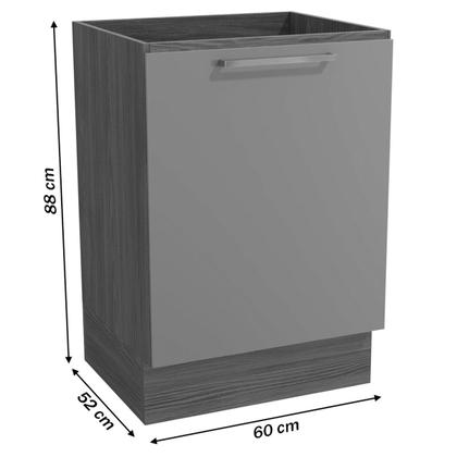 Imagem de Armário de Cozinha Botanic 60 Cm 1 Porta Nogueira/Fendi Fosco - Kappesberg