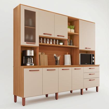 Imagem de Armário de Cozinha Celeste 100 MDF 8 Portas e 3 Gavetas