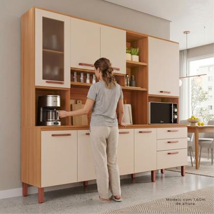 Imagem de Armário de Cozinha Celeste 100 MDF 8 Portas e 3 Gavetas