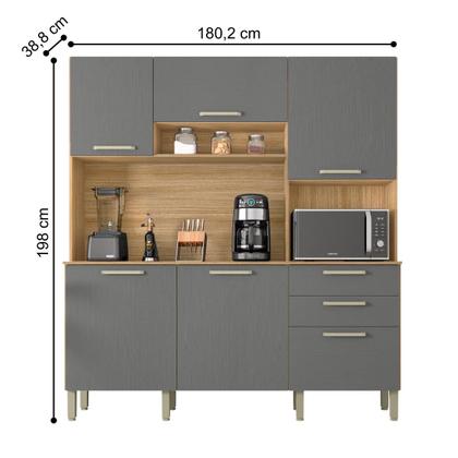 Imagem de Armário de Cozinha com 5 Portas Alicante Freijó Gris