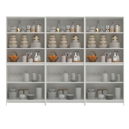 Imagem de Armário de Cozinha com Balcão Americano 12 Portas com Tampo Branco - Pnr Móveis