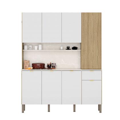 Imagem de Armário de Cozinha com Balcão Bien 8 Portas 1 Gaveta Freijó/ártico - Pnr Móveis