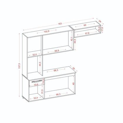 Imagem de Armário de Cozinha com Balcão Compacta Suspensa Carol - Atacama Off White - Aramoveis