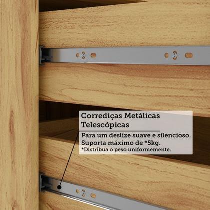 Imagem de Armário de Cozinha com Balcão e Tampo 11 Portas 4 Gavetas Pérola 100% Mdf Vidro Reflecta Amêndoa/Off White - Pnr Móveis