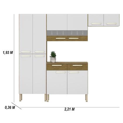 Imagem de Armário de Cozinha Compacta 10 Portas 2 Gaveta com Balcão Nala