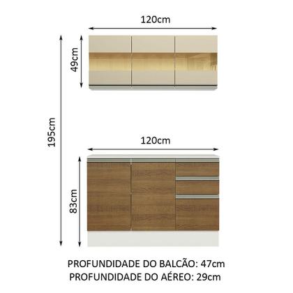 Imagem de Armário de Cozinha Compacta 100% MDF 120 cm Smart Madesa 01