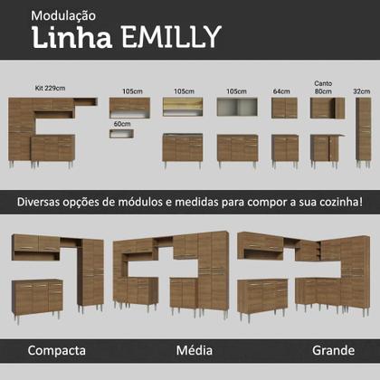 Imagem de Armário de Cozinha Compacta 105cm Rustic Emilly Madesa 03