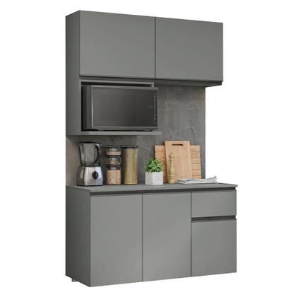 Imagem de Armário De Cozinha Compacta 120 Cm Suspensa Cinza Nice Madesa 06