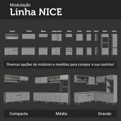 Imagem de Armário De Cozinha Compacta 120 Cm Suspensa Cinza Nice Madesa 06