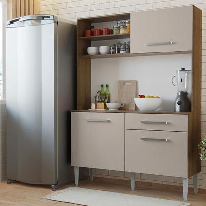 Armário de Cozinha Compacta 120cm Life Madesa Imagem de Armário de Cozinha Compacta 120cm Life Madesa