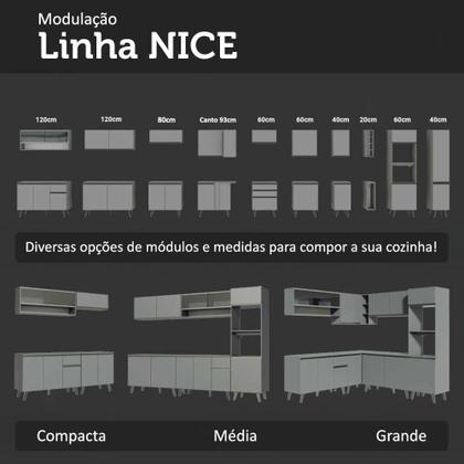 Imagem de Armário de Cozinha Compacta 180 cm Cinza Nice Madesa 02