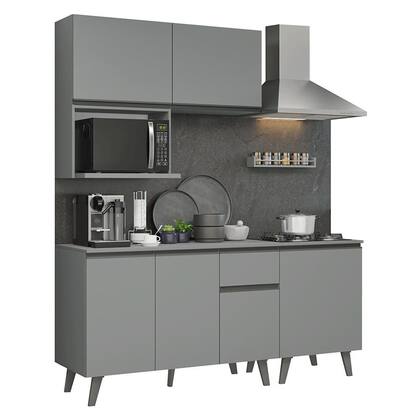 Imagem de Armário de Cozinha Compacta 180 cm Cinza Nice Madesa 02