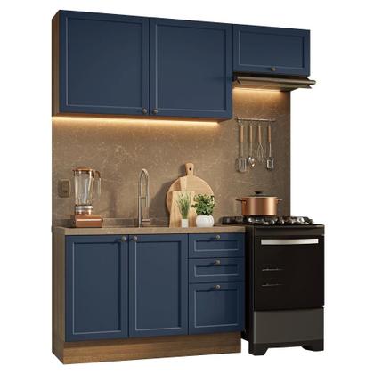 Imagem de Armário de Cozinha Compacta 180 cm Rustic/Azul Vik Madesa 02