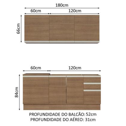 Imagem de Armário de Cozinha Compacta 180cm Rustic Glamy Madesa 05