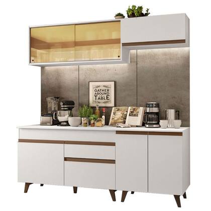 Imagem de Armário de Cozinha Compacta 190cm Branco Reims Madesa 01