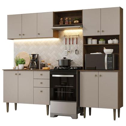 Imagem de Armário de Cozinha Compacta 235cm Rustic/Crema Gourmet Madesa 01