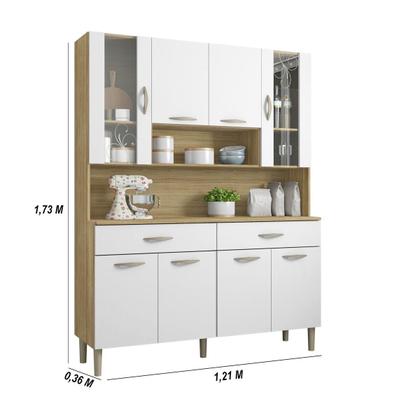 Imagem de Armário de Cozinha Compacta 8 Portas 2 Gavetas Golden - Freijó/Supremo