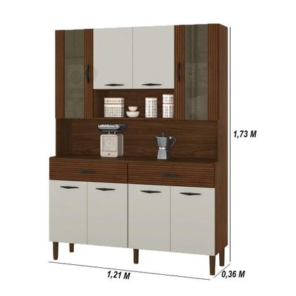 Imagem de Armário de Cozinha Compacta 8 Portas 2 Gavetas Golden