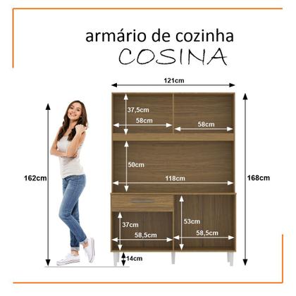 Imagem de Armário de Cozinha Compacta 8 Portas Cosina 120cm