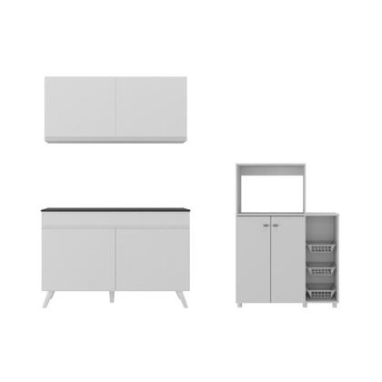 Imagem de Armário de Cozinha Compacta com Gabinete Pia e Balcão para Forno e Micro-ondas Multimóveis MP2254