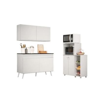 Imagem de Armário de Cozinha Compacta com Gabinete Pia e Balcão para Forno e Micro-ondas Multimóveis MP2254