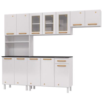 Imagem de Armário de Cozinha Compacta de Aço Completa Diamante 12 Portas 1 Gaveta Branco 818489 - Pnr Móveis
