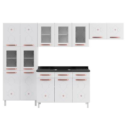 Imagem de Armário de Cozinha Compacta de Aço Completa Mirage New 14 Portas 2 Gavetas Branco 815484 - Pnr Móveis
