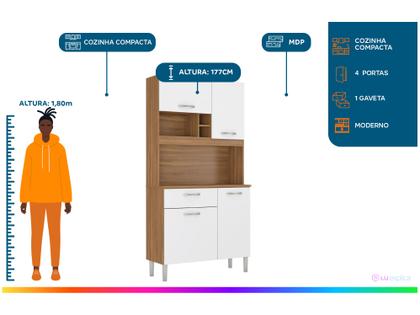 Imagem de Armário de Cozinha Compacta Demobile Malta 4 Portas