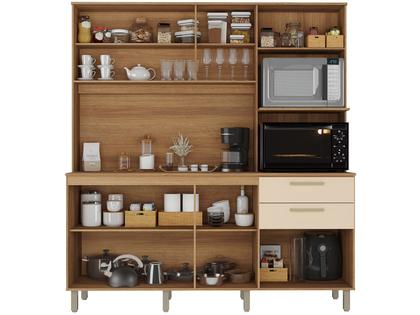 Imagem de Armário de Cozinha Compacta Luciane Luna 8 Portas 2 Gavetas com Torre Quente - Opcional para Pia