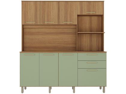 Imagem de Armário de Cozinha Compacta Luciane Luna 8 Portas 2 Gavetas com Torre Quente - Opcional para Pia