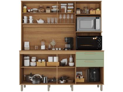 Imagem de Armário de Cozinha Compacta Luciane Luna 8 Portas 2 Gavetas com Torre Quente - Opcional para Pia