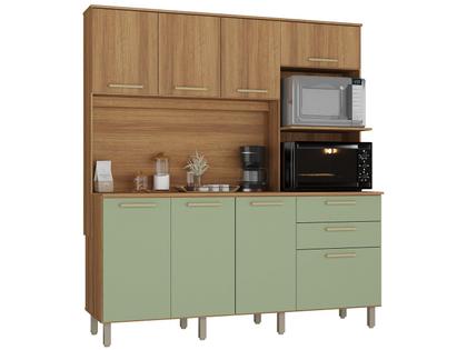 Imagem de Armário de Cozinha Compacta Luciane Luna 8 Portas 2 Gavetas com Torre Quente - Opcional para Pia